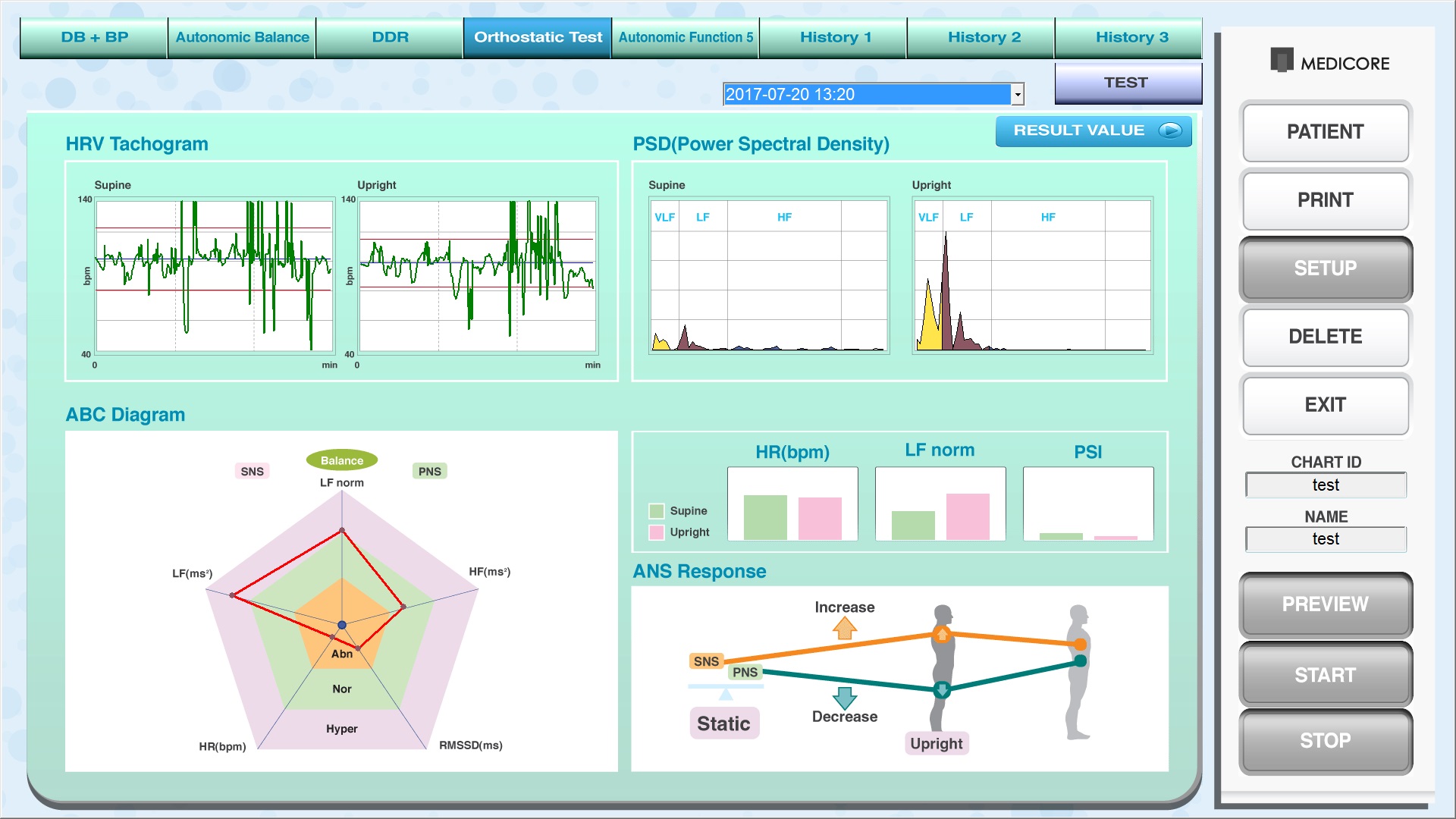 AFT-800 RESULT-ORTHOSTATIC HRV TEST